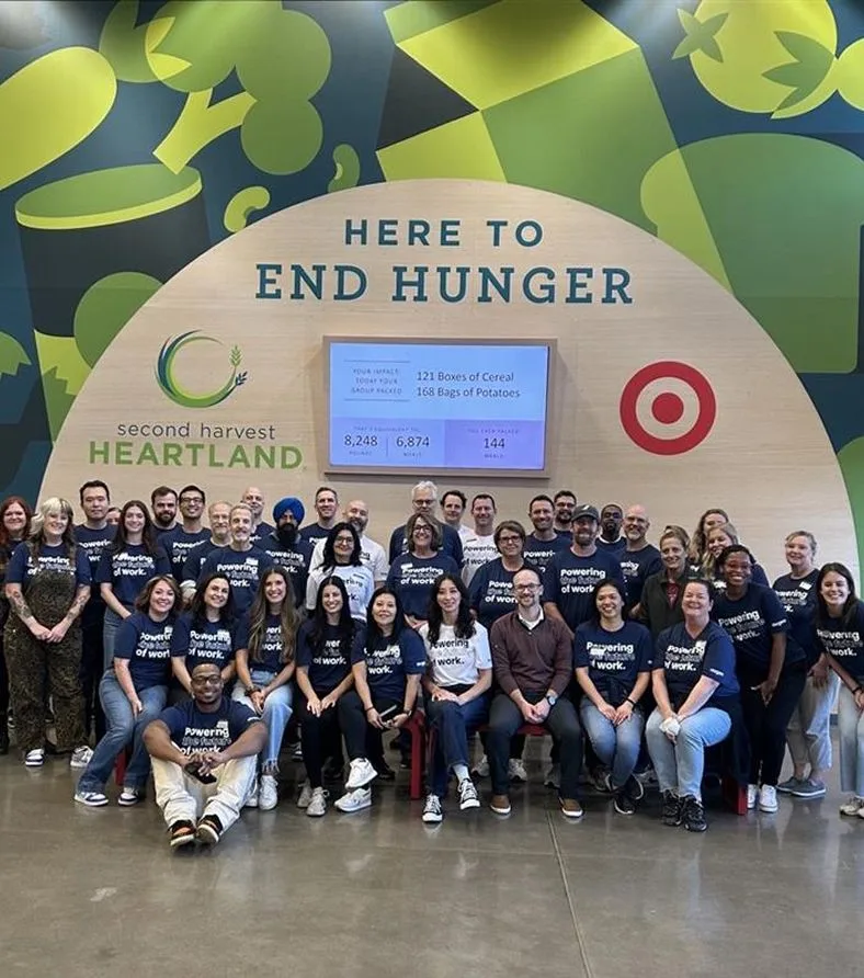 Augeo team volunteering together at Second Harvest Heartland