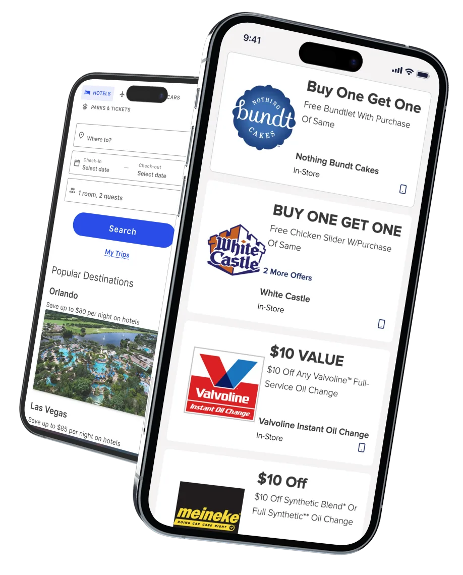 The Augeo membership-benefits offers on two phones