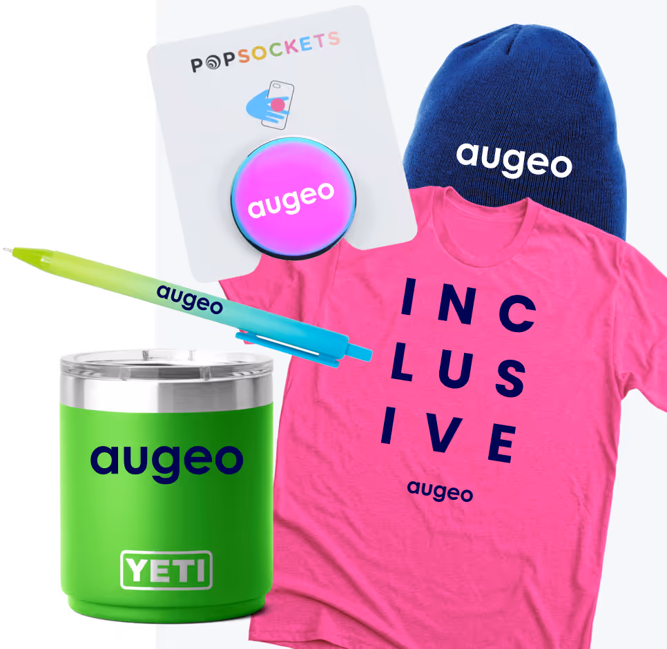 Augeo Rewards custom-branded client swag